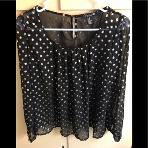 Black with gold dot Sheer fabric NWT Size M